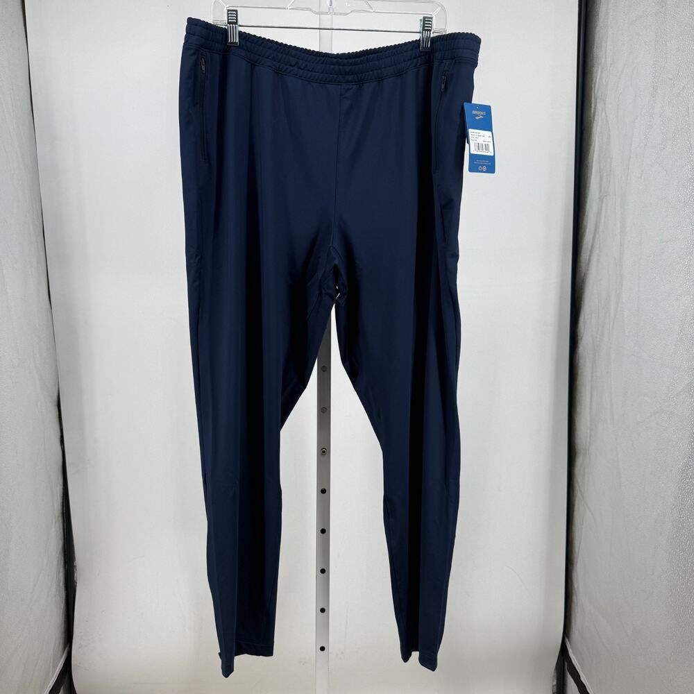 Brooks Spartan Pants Mens 2XL Navy Blue Straight Relaxed Fit Athleisure Sports